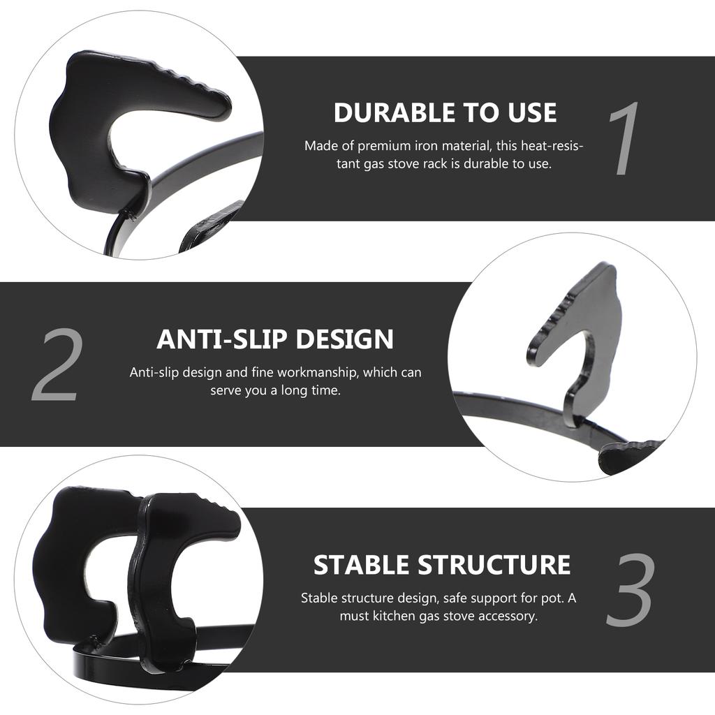 Gas Stove Pot Bracket Anti-Skid Pot Rack Practical Gas Stove Bracket Gas Burner Rack Kitchen Wok Rack