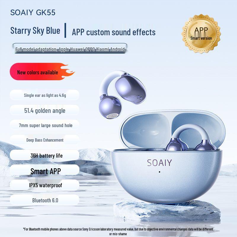 

SOAIY GK55 Clip-On Wireless Bluetooth Air Conduction Sports Headphones 2025