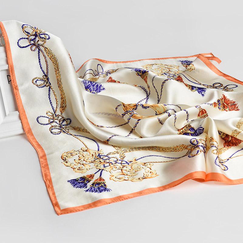 100% Real Silk Square Scarf For Women Print Bandana Natural Silk Headscarf kerchief Small Suqare Silk Scarf Hair Scarves 65x65cm