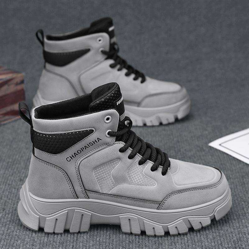 Martin herenlaarzen 2024 nieuwe herfst- en wintertrend medium en hoge schacht werkschoenen leer heren Britse stijl plateau trendy schoenen