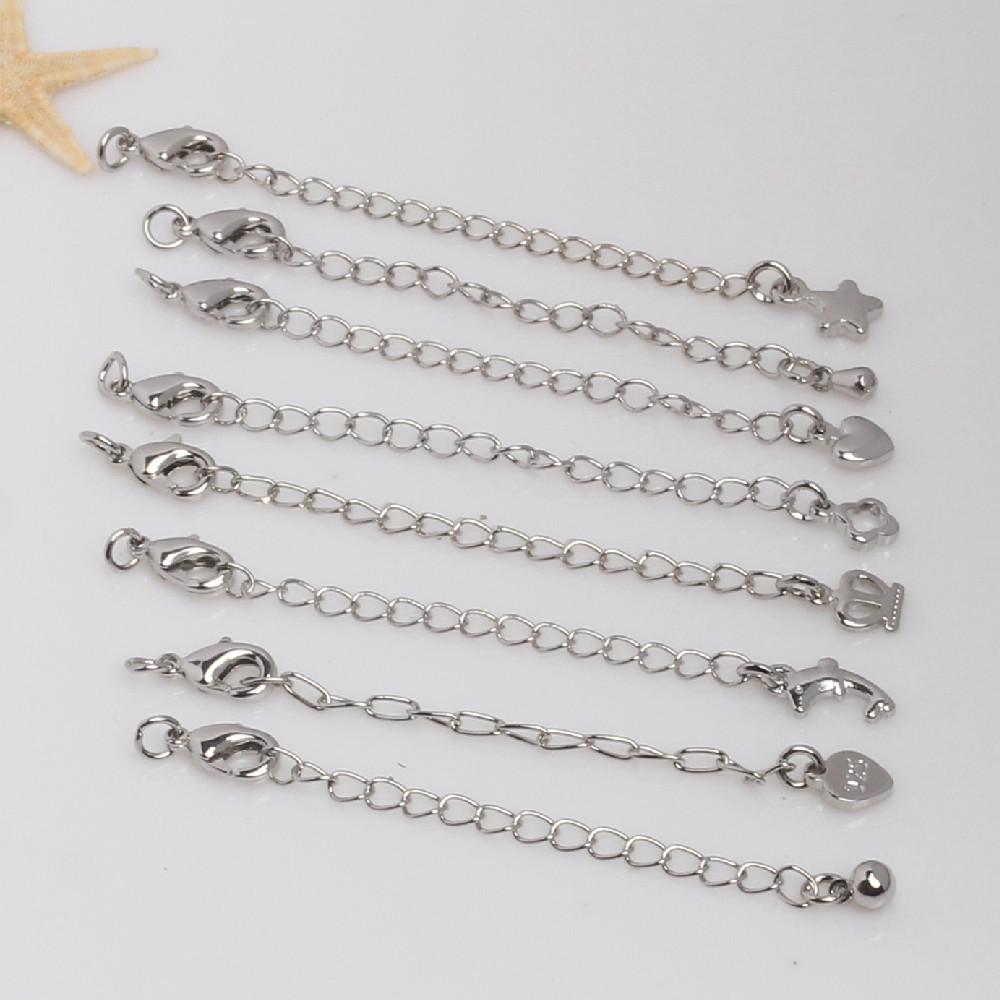 Collana Bracciale Placcati in Oro 18k con Chiusura a Moschettone e Catena di Estensione a Goccia per Gioielli Fai-da-Te