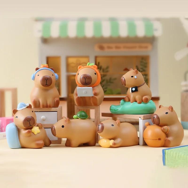 New Capybara Blind Box Animal Kapibara Figure Toys Surprise Box Kawaii Action Model Kid Birthday Gift