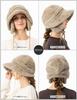 Faux Fur Amy Newsboy Cap with Large Long and Wide Light UV Adjustable Perfect for Fall and Winter Loo&c Women's 2-Way Ears, Size, Brim, 100% Blocking,