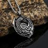 Men's Viking Raven Pendant Necklace - Retro Stainless Steel, Non-Fading
