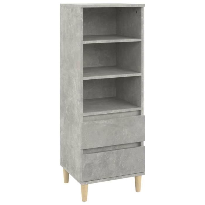 821240 vidaXL Highboard Concrete Grey 40x36x110 Cm Engineered Wood