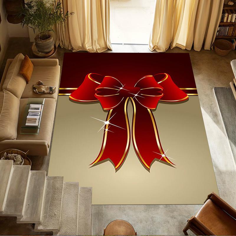 bow ribbon Crystal Velvet chair mat Area Rug - Non-Slip, Floor Mat, Office Desk Chair Rugs, Bedroom Decor.Christmas Gift-1106127
