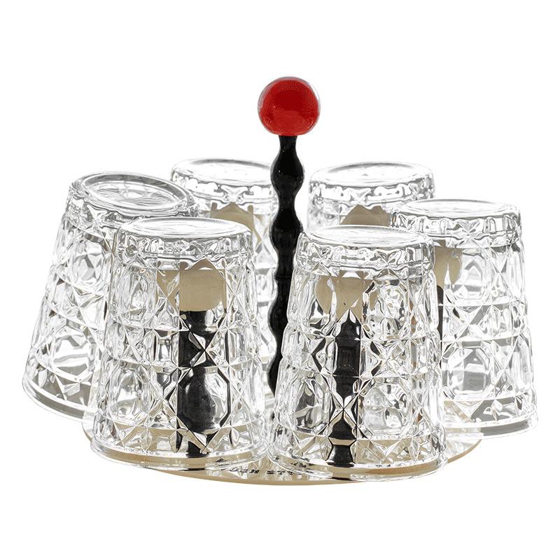 Glass Set Of Light Luxury Home Living Room Hospitality Drinking Cup Set Rotating Draining Cup Holder Premium Sense Of Water Set