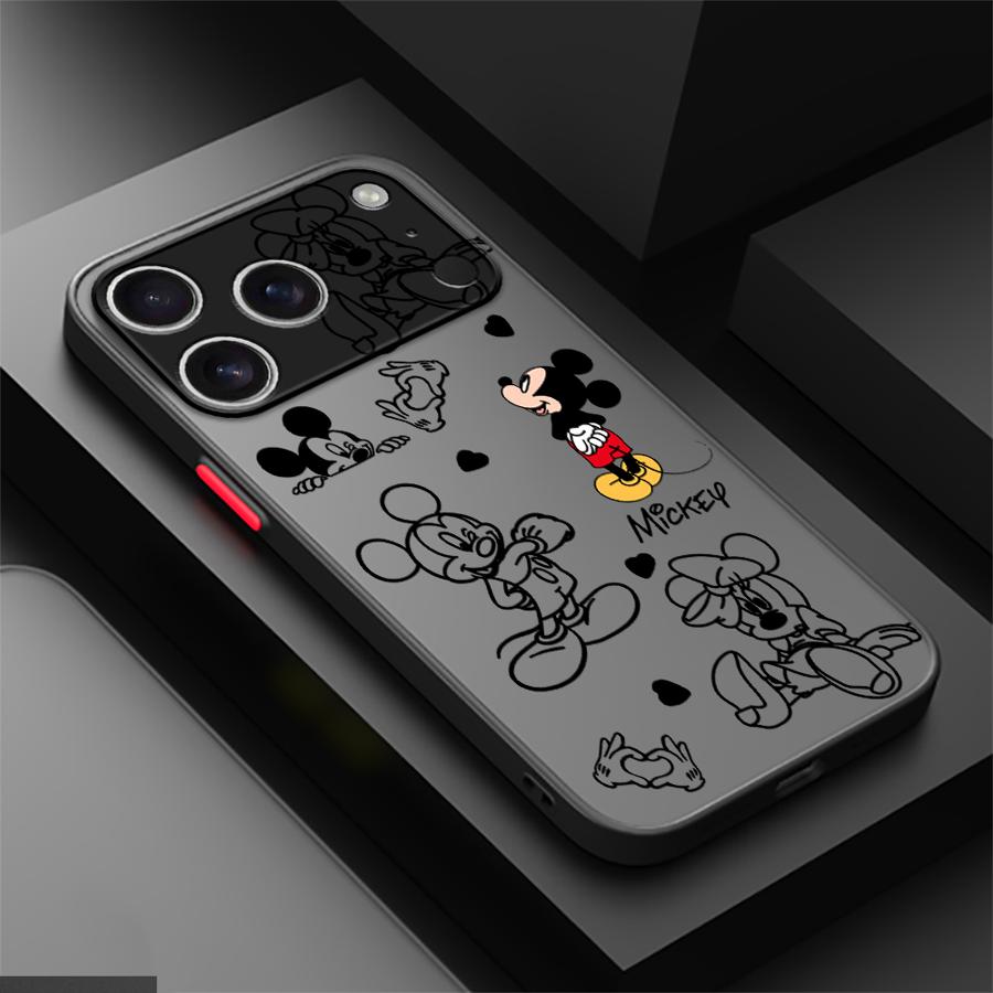 Back Phone Cover Case for iPhone 17 Pro Max 11 12 16 Plus 17e Air 7 8 SE 15 14 13 Mini XS XR Cute Mickey And Minnie