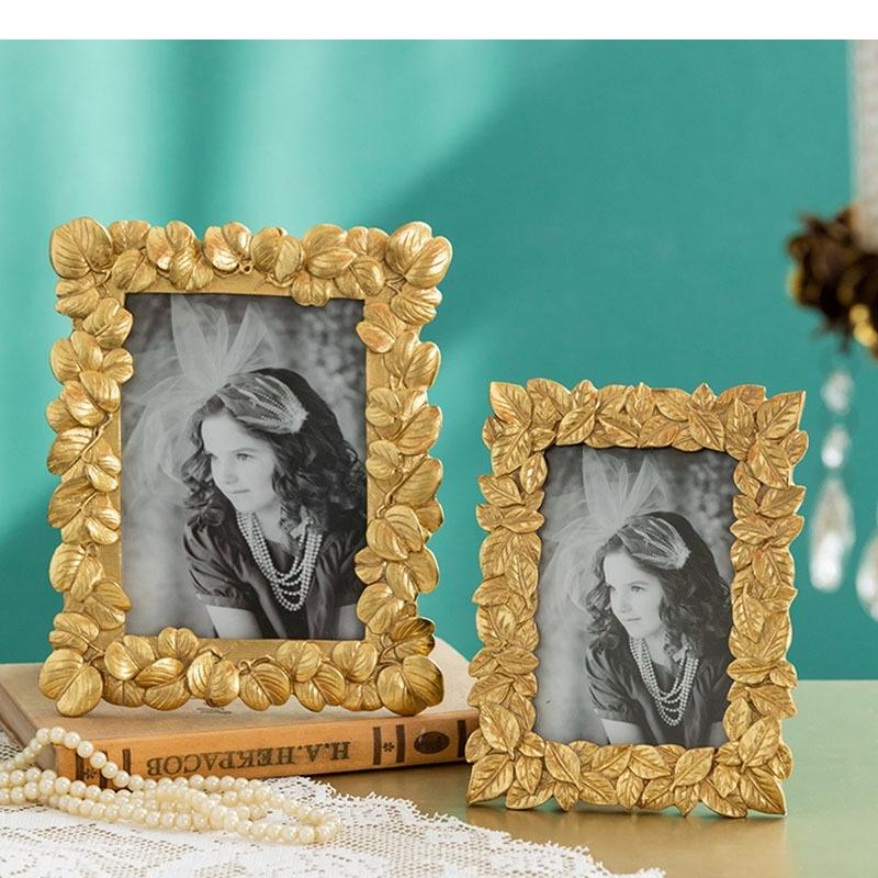6/7 Inch Gold Plated Photo Frame High Quality Pictures Frames Figures Portrait Framed Art Modern Decor Wedding Anniversary Gifts