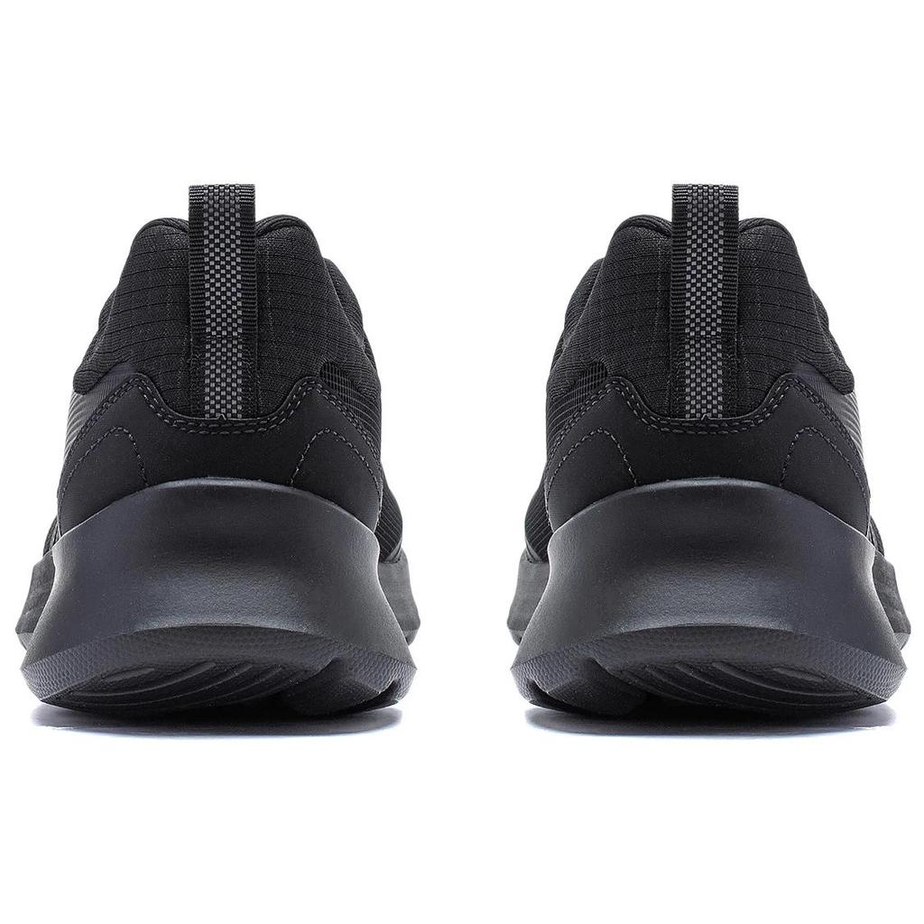 Li Ning Light Feather Comfortable Textile, TPU Slip Resistant Abrasion Resistant Low top Running Shoes Men's Black ARST065-1