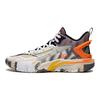 Li Ning Kids Color Block Printed Basketball Shoes Kids Sneakers Gray Purple YKBU068-45