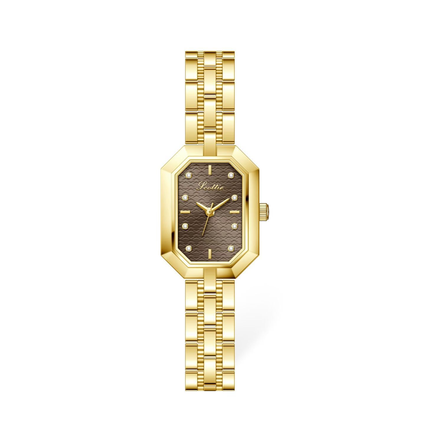 9783 square steel belt watch fashion ripple small fragrance