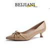 BEIJIANI 1578-27: French Style Bow Pointed Toe Stiletto Heels for Women