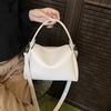 New Casual Bucket Bag Large Capacity Simple Solid Color Retro Shoulder Messenger Handbag