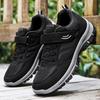 Men's Large Size Lightweight Velcro Walking Shoes - Comfortable Outdoor Travel Footwear for Middle-aged and Elderly Dads