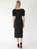 Stay With Me Puff Sleeve Square Neck Midi Dress_Black