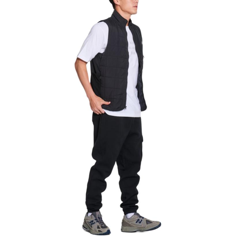 New Balance Vests Men's Black Stand Collar Moderate Knitted Fabric MV41283-BK