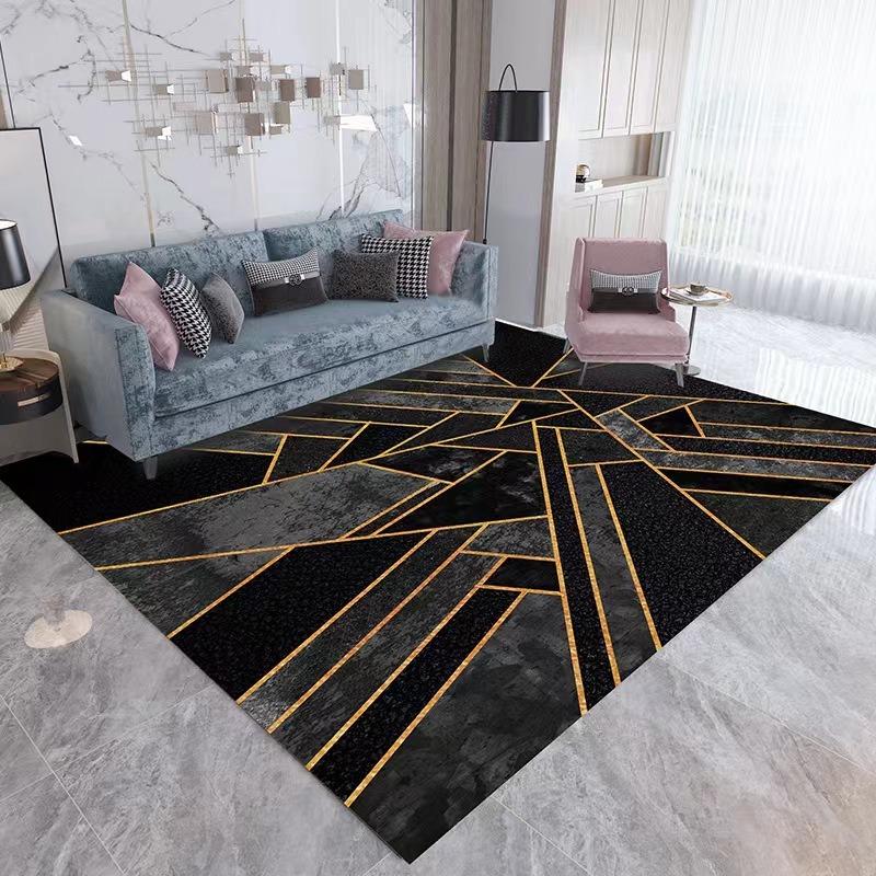 Minimalist Color Block Area Rug Modern Carpet for Living Room Bedroom Slip-resistant Wear-resistant Soft Floor Mat Home Decor