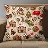 1 Pieces Christmas Gingerbread Pillow With Candy Patterns Polyester pillowcase, sofa decorative cushion cov Headboard Pillow