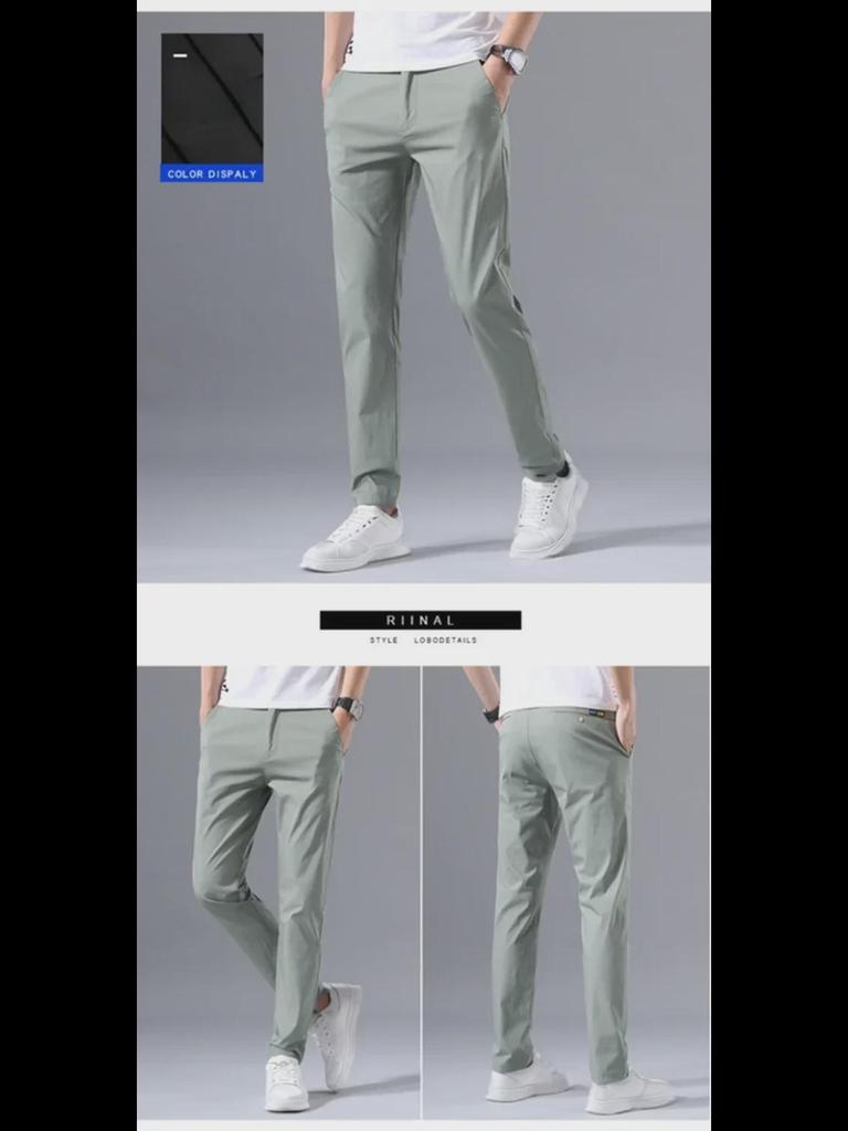 2023 Men's Cotton Stretch Summer Trousers: Youthful Korean-Style Casual Pants for Spring
