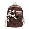 Zaino a pois con fiocco, grande capacità, multi-scomparto, daypack, borsa scolastica alla moda per adolescenti