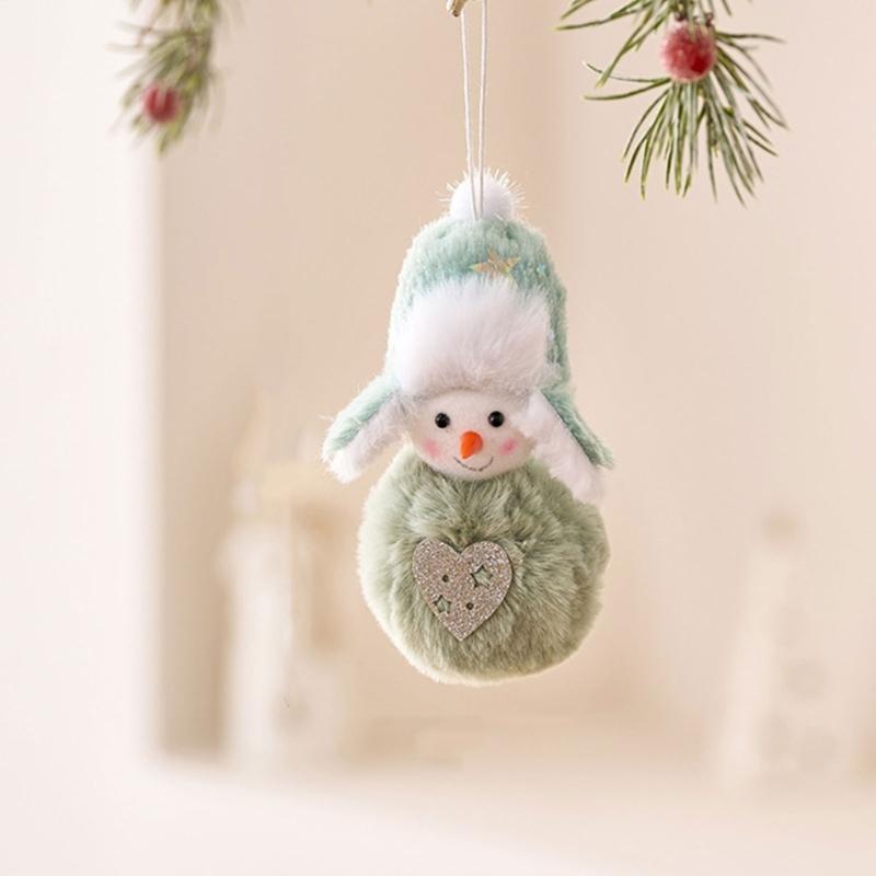 Soft Plush Christmas Ornament Bright Color Indoor Decorations For Fireplaces Window And Festival Tree Styling