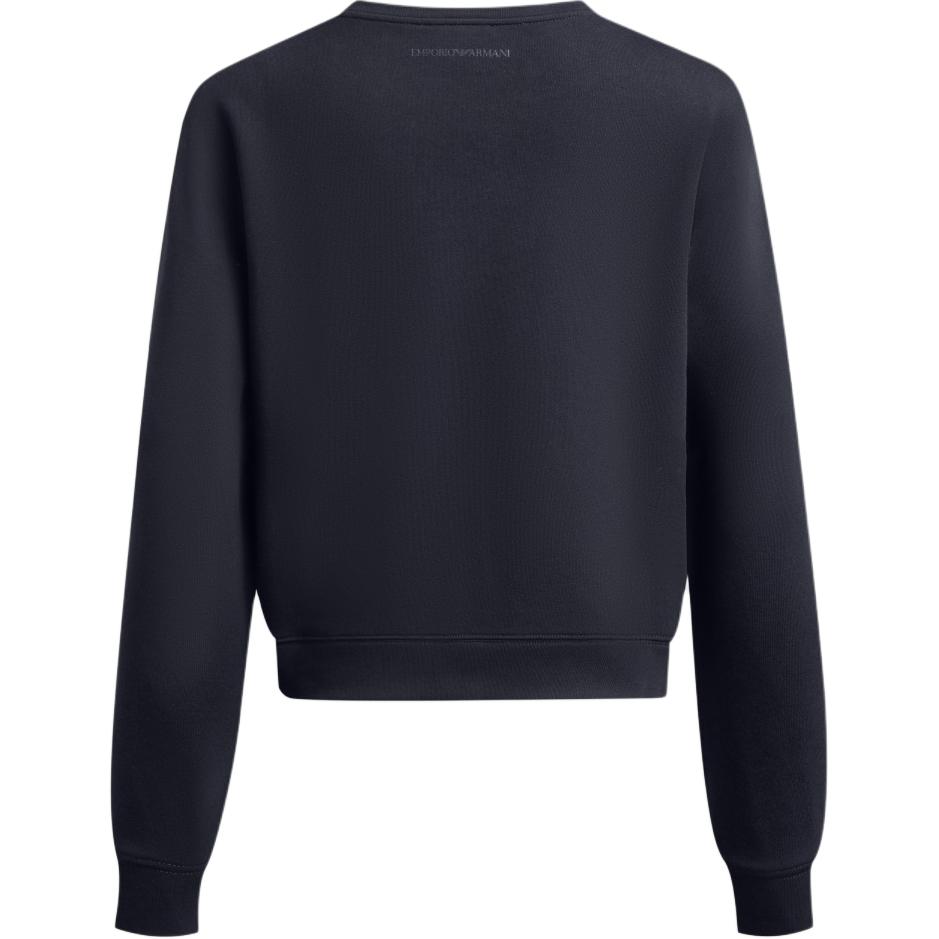 Emporio Armani FW23 Letter Logo Print Crew Neck Long Sleeve Sweatshirt Women Sweatshirt Navy-Blue 8N2M9E-2J49Z-F902