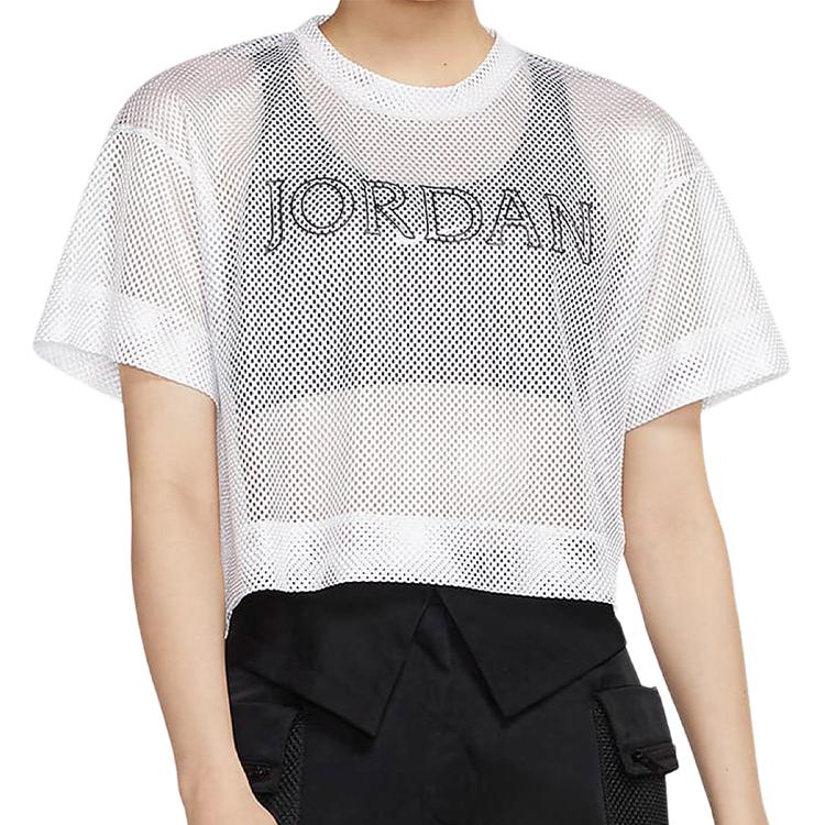 Jordan Crop Tops Women s White Crew Neck Moderate CZ1892-100 L