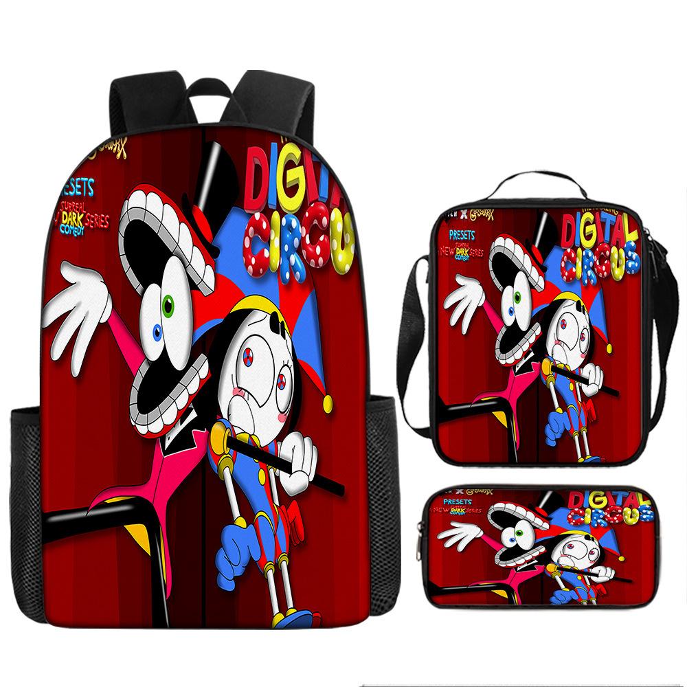 Magic Digital Circus Schultasche Grundschule 3.-4.-5. Klasse Leichtgewicht Großes Fassungsvermögen Rückenschutz Cartoon Anime Rucksack