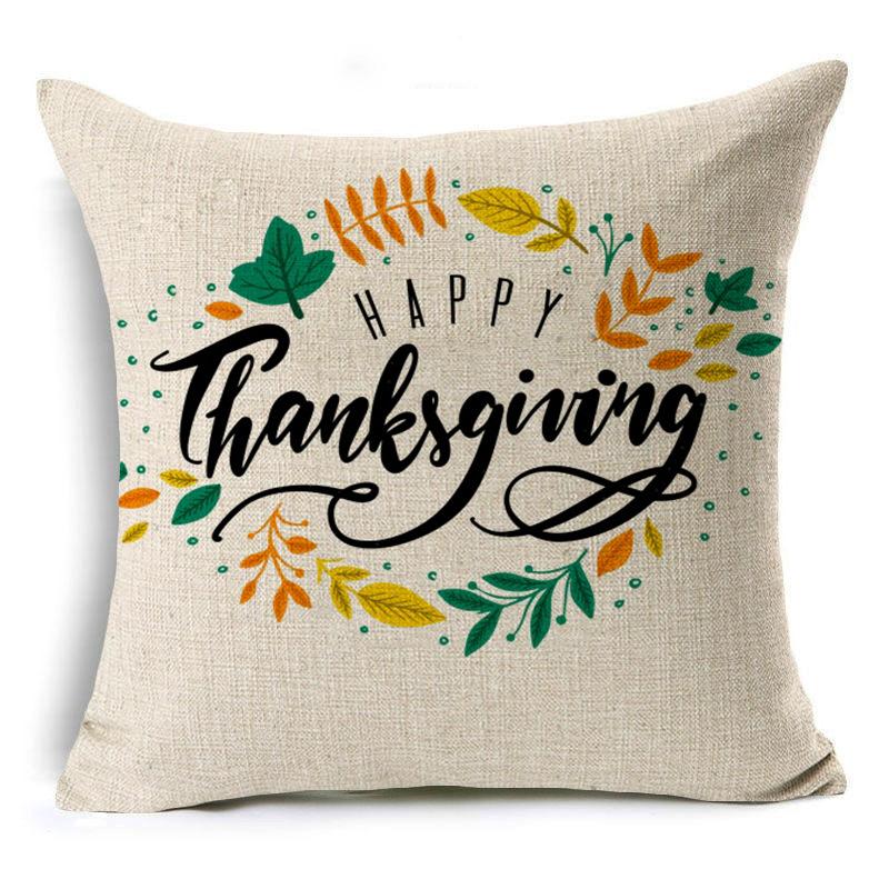 New Thanksgiving Pumpkin Linen Pillow Cover Festive Home Decoration Pillow Cushion Cover