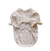 Floral Bubble Sleeve Pet Clothes for Small Dogs Cats And Teddy Bear Cotton Princess Style Summer Autumn Clothing