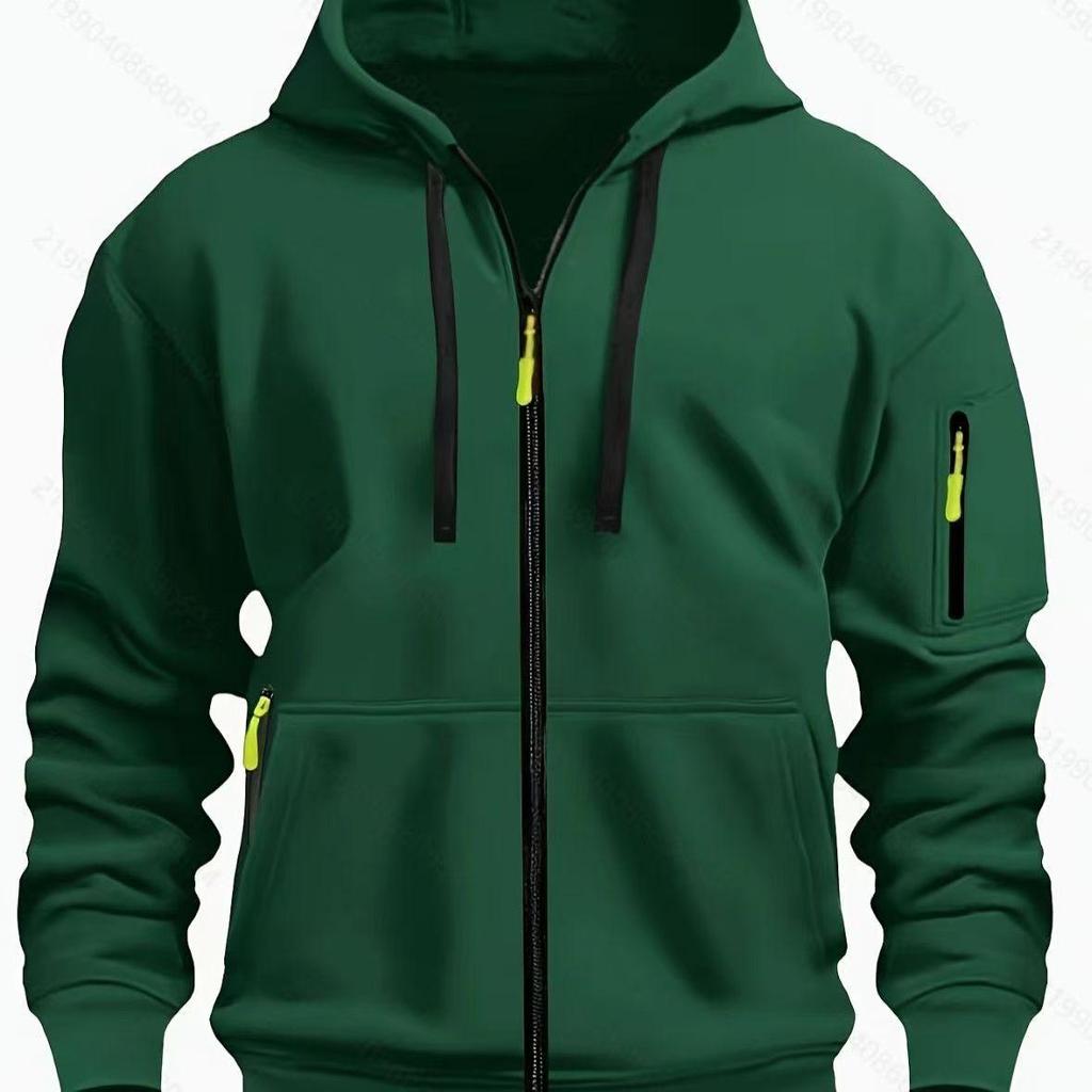 Felpa con cappuccio sportiva trendy europea e americana con zip - Perfetta per l'autunno e l'inverno
