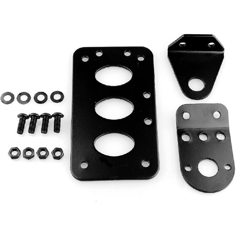 Motorcycle License Plate Bracket, Metal Motorcycle Brake Tail Light License Plate Holder Side Mount Holder Bracket (Black)