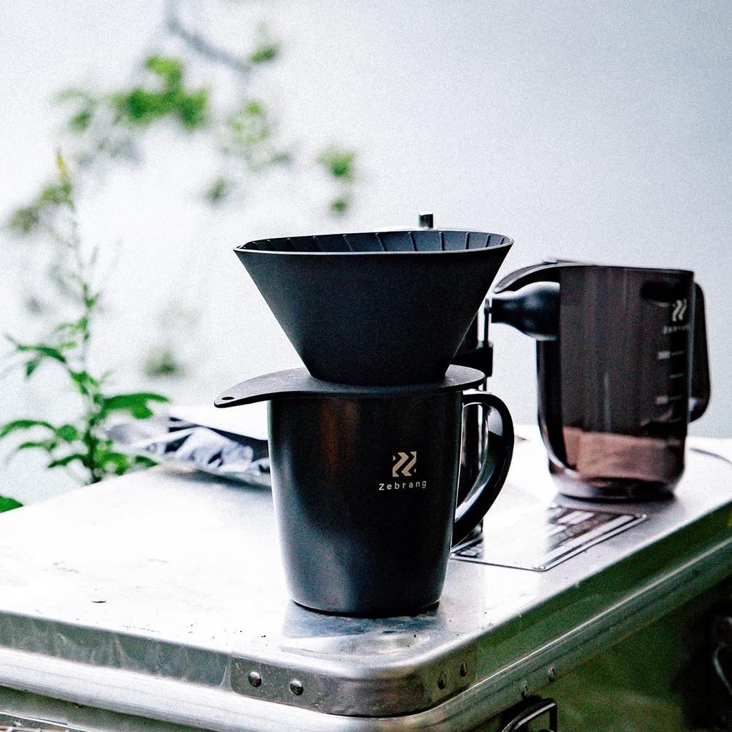 Zebrang V60 Flat Dripper Lightweight and Portable for Outdoor Cups of Coffee ZB-VDF-02B, Camping, 1-4