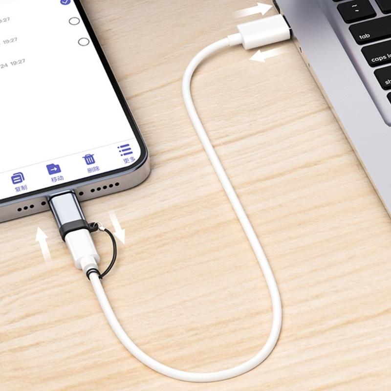 8Pin Female to USB C Male Converters for Phone 15/16 Plus and Pad Featuring Fast Speed Charging