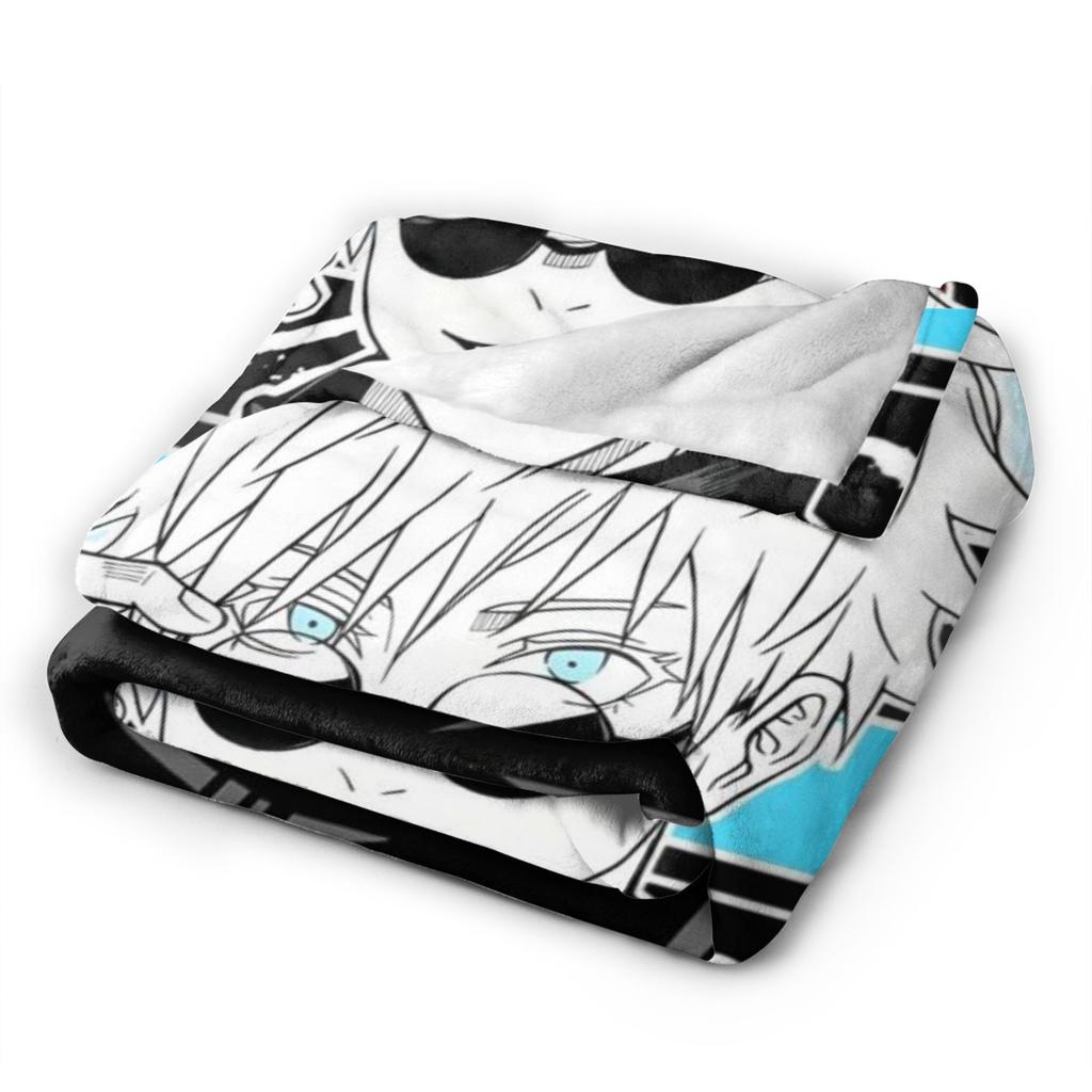 Jujutsu Kaisen Blanket Gojo Satoru Anime Flannel Throw Blankets Bedding Couch Personalised Soft Warm Bedspreads,