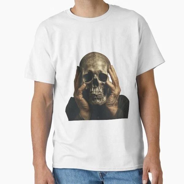 Holding A Skull Classic Tshirt Made In Usaaus Tshirt S2xl S