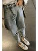 2020 Women's High-Waisted Ripped Straight Jeans - Korean Style, Slimming & Versatile Cropped Pants