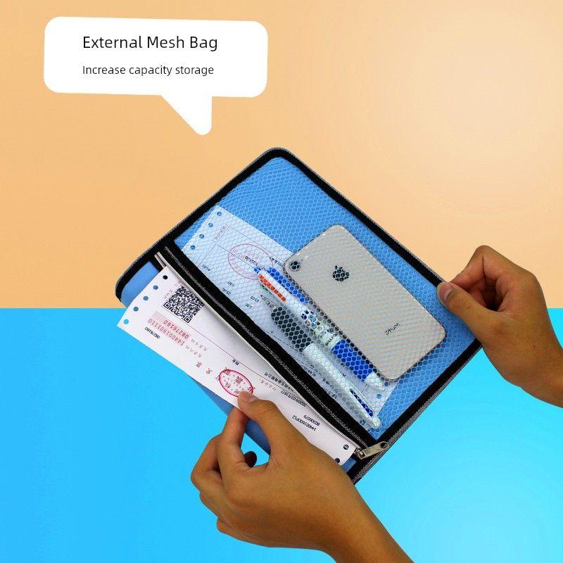 A5 Financial Storage Organizing Bag Multi-Layer Folder Small Size Invoice File Holder Bill Bag Desktop Office Storage Clip