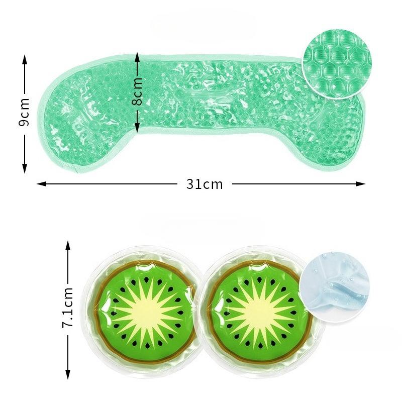 Hot/Cold Plush Gel Bead Migraine Wrap & Gel Ice Pack Reusable Cooling Eye Pads for Tension Headaches Sinus Pain Stress Relief