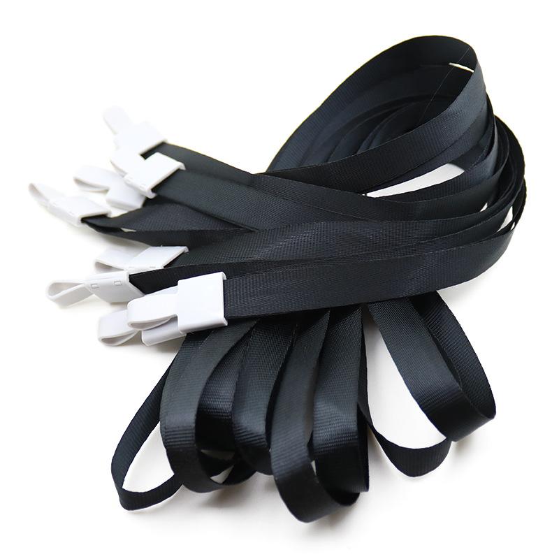 

50 Pcs Nylon Hanging Neck Strap Plastic Clip Lanyard Neck Hang Rope for ID Name Card Badge Holder of Office Supplies
