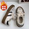 Neue Luxus Baumwollschuhe Frau Klassische Sneaker Damen Freizeitschuhe Leder Retro Low Cut Schnürschuhe Casual Sneaker Übergröße 44