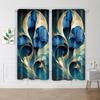 Set Of 2 Floral Print Curtains Top Design Study Room Kitchen Living Dorm Bedroom Decor Home Made Polyester Area Window Treatment