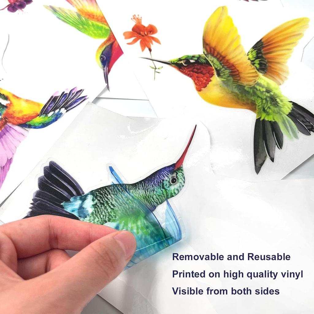 20 Pieces Large Size Hummingbird Window Hummingbird Decals for Windows Anti-Collision Window Clings Decals to Prevent Bird Strikes on Glass Non