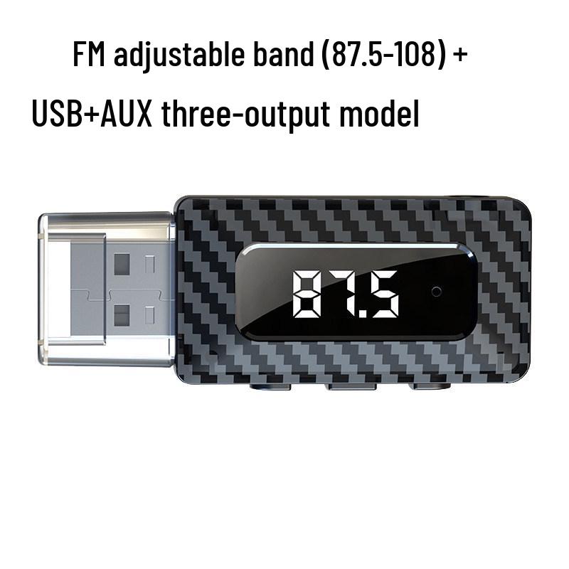 USB Bluetooth Aux 5.3 Receiver: Lossless Sound MP3 Player & FM Transmitter for Car Radio
