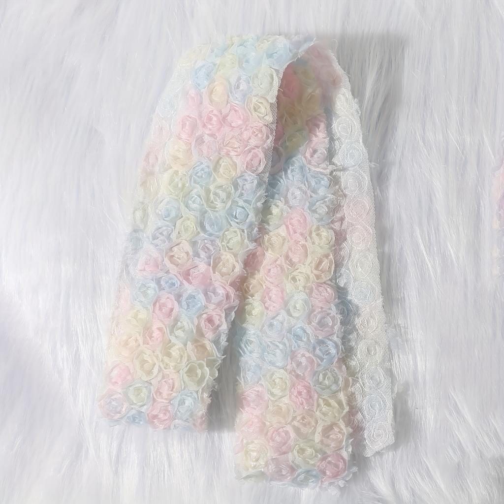 Mesh embroidery three-dimensional rose fabric DIY hair accessories, shoes and clothing accessories