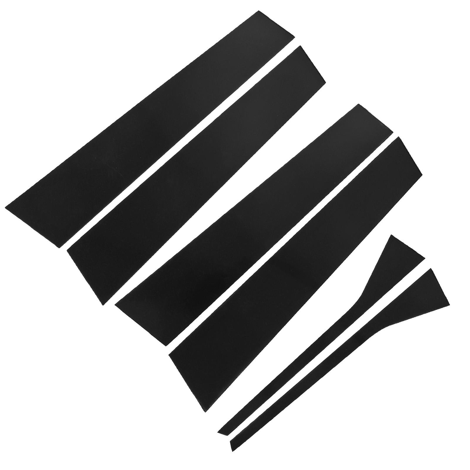 

6 шт. Накладки на боковые окна дверей, глянцево-черные, с зеркальным эффектом, наклейки на стойки, комплект отделки для седана