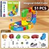 New Track Electric Train Set DIY STEM Building Blocks Cube Toy Flexible Anti Gravity Car Race Tracks Birthday Gift