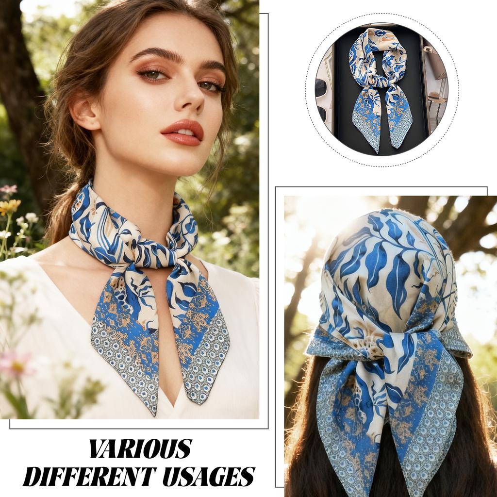 Soft Square Scarf For Women 70cmx70cm Neckerchief Lightweight Head Wrap Neck Bandana Decorative Bag Strap Accessory