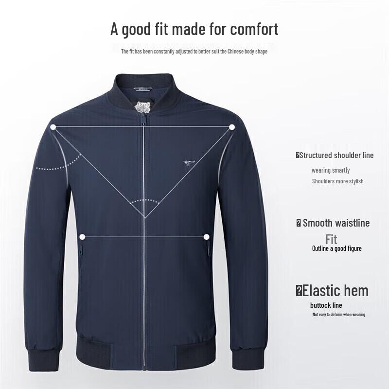 SEPTWOLVES Herren-Business-Casual-Jacke mit Baseballkragen